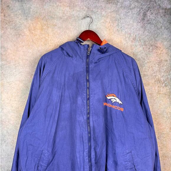 VTG 90s NFL Denver Broncos Jacket Mens Sz XXL Blue Orange Pro Player Football - Picture 3 of 9